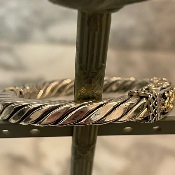Silpada Rare Sterling Silver & 14k Yellow Gold Bangle Bracelet - Picture 10 of 10